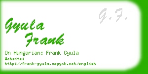 gyula frank business card